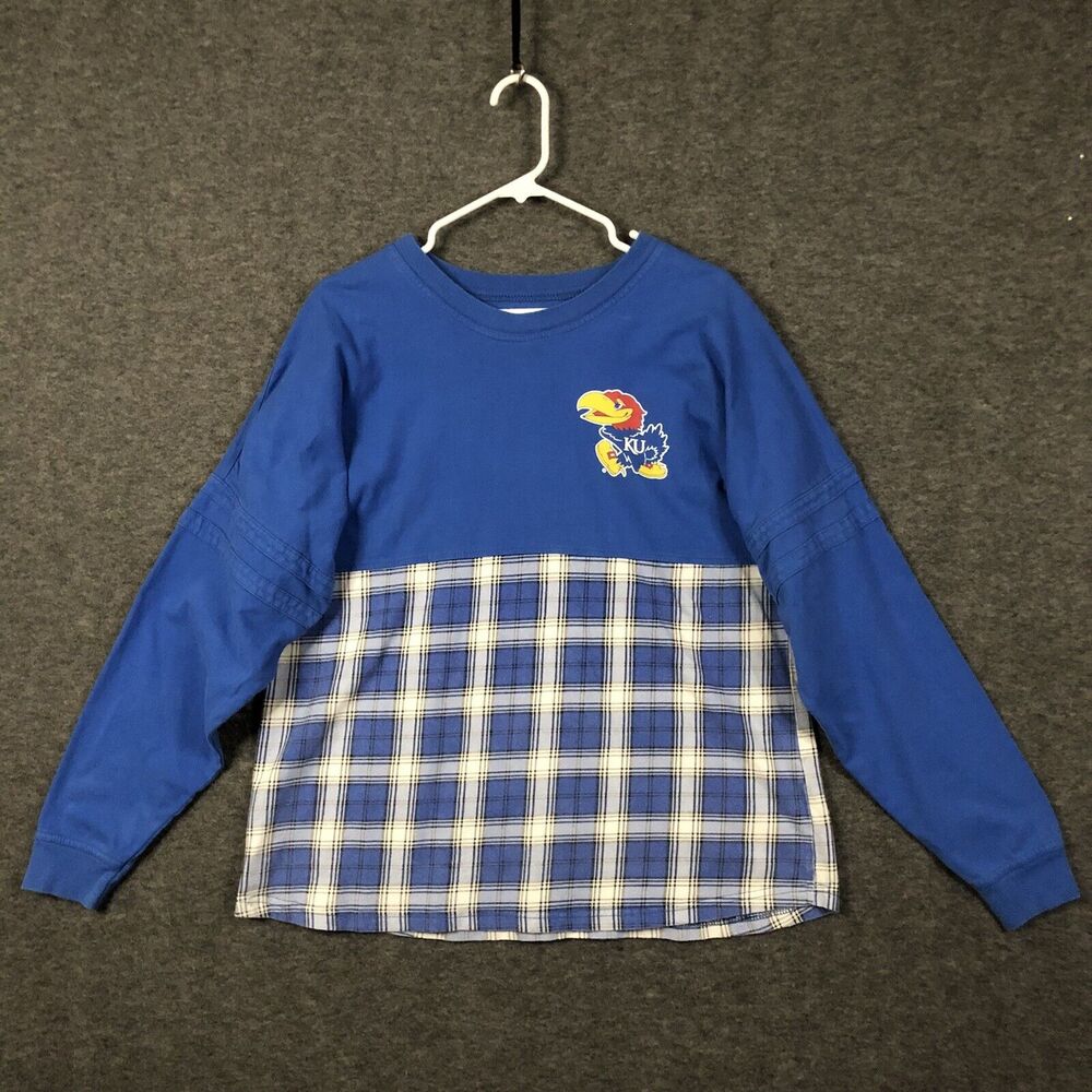 Boxercraft Jersey Mens M Rock The Chalk Jayhawks Univ Kansas Tartan Plaid L/SLV